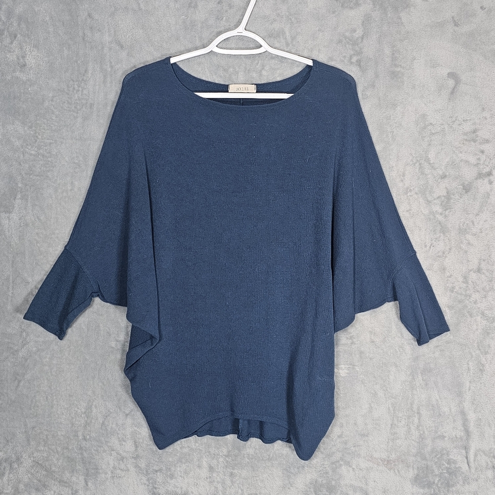 Jolie Women's Stylish Blue Dolman Sleeve Top Medium